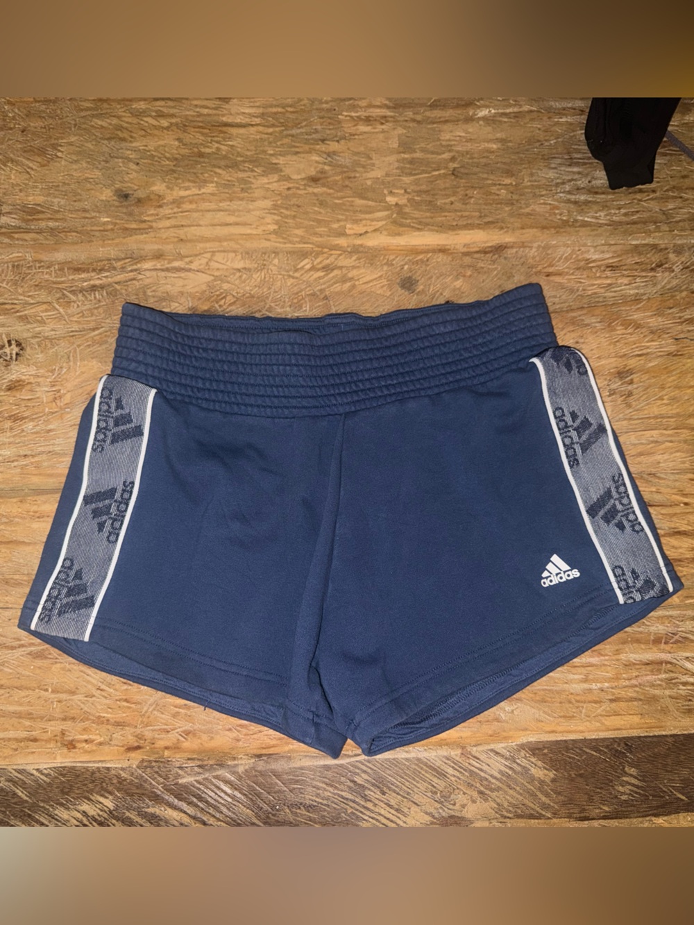 adidas Navy Blue Athletic Shorts with White Logo